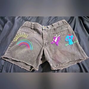 Live Ins Custom Embroidered Jean Cutoff Shorts